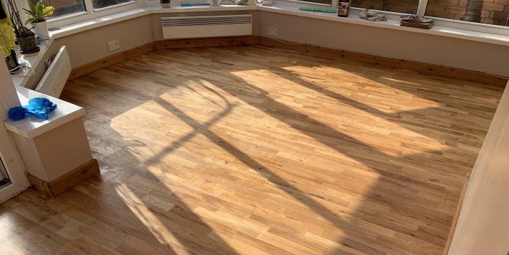After shot of engineered floorboards
